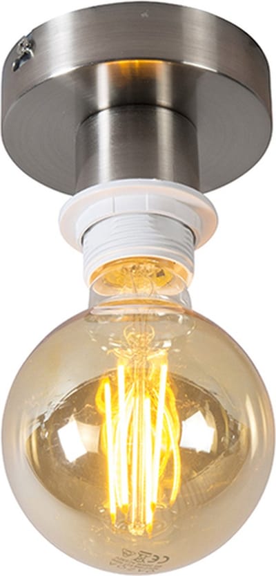 QAZQA combi - Moderne Plafondlamp - 1 lichts - Ø 100 mm - Staal - Woonkamer | Slaapkamer | Keuken