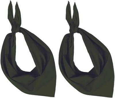 2x Zakdoek bandana olijf groen - hoofddoekjes