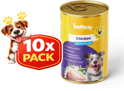 Boomy - Hondenvoer - Natvoer hond - Blikvoer hond - Mono proteïne - Glutenvrij - Kip smaak - Adult - 10 x 400g