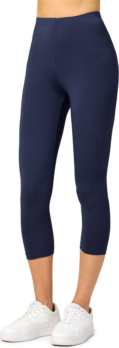 Merry Style MS-MS10-144-LE Dames Capri Leggings - Sport - Vrijetijdsbroek - 3/4 Lengte - Viscose - Sporbroek - Yogabroek - Marineblauw - M