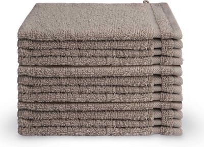 Byrklund washandjes 12 stuks - Hotelkwaliteit - 16x21 - Taupe