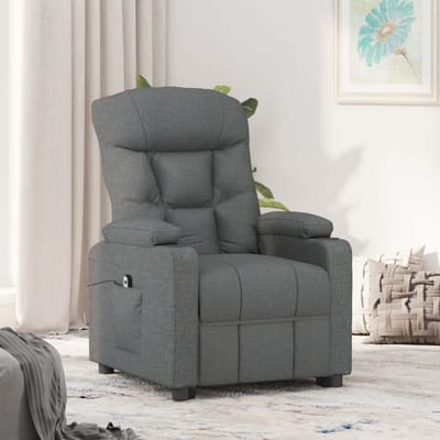 vidaXL - Fauteuil - elektrisch - verstelbaar - stof - donkergrijs