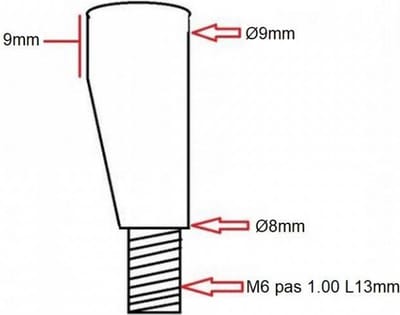 schroefset verzonken sleutel Ø9x40mm voor rms pedaal crank cyclo nieuw