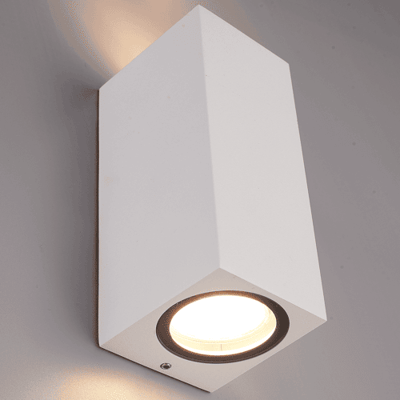 HOFTRONIC Set van 4 Selma - LED Wandlampen - Up & Down light - IP65 waterdicht - Voor binnen en buiten - Wit - Buitenlampen