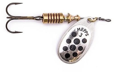 Mepps Aglia Decorees silver/black dots - #4 - 9 gram - Fishing-bait.nl