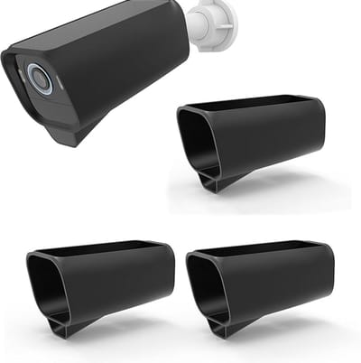 Siliconenhoes - 3 Stuks - Geschikt Voor Eufy S3 Pro-Camera's - Waterdicht - Waterdichte Siliconenhoes - Bewakingscamera's - Waterdicht En UV-Bestendig - Binnen- En Buitengebruik - Zwart