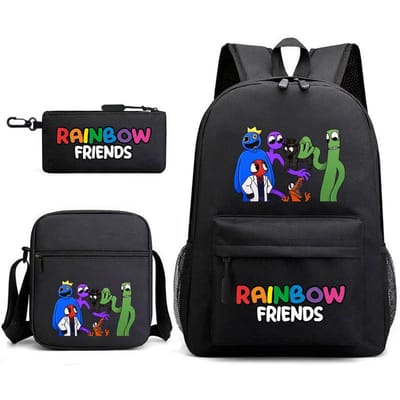 Rainbow Friends Omringende Rugzak Basisschoolleerling Sterrenhemel Schooltas Driesets 17 inch backpack