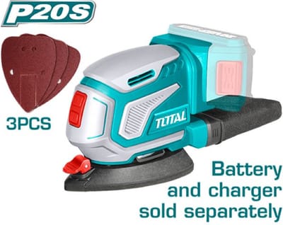 Total Tools Multischuurmachine 125mm - 20V - Driehoekig + rond - Losse body incl. 3x schuurpapier