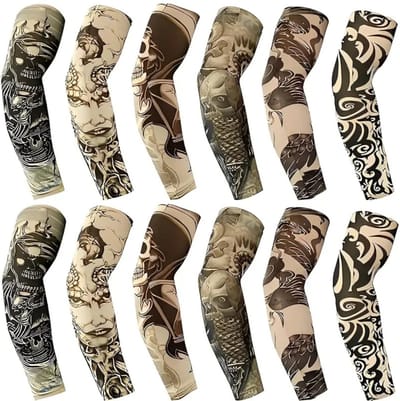 Livano Tattoo Sleeve - Voor Volwassenen - Mouw - Tatoeage - Arm Warmer - Zonbescherming - UV Beschermend - 6 Paar