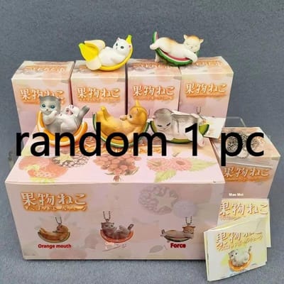 Mofusand Plump Serie Blind Box Hamburger Brood Kat Fruit Kat Figuurtjes Kawaii Bureau Decoratie Verzamelspeelgoed Festival Cadeau white