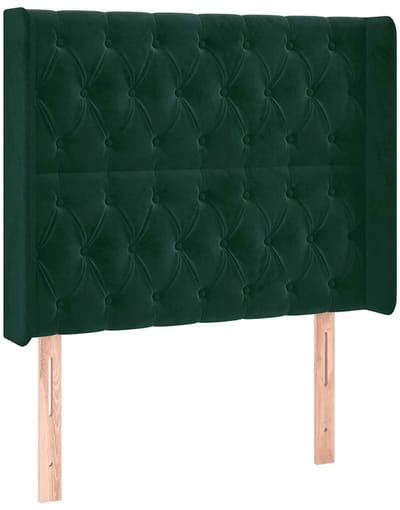 vidaXL - Hoofdbord - met - randen - 103x16x118/128 - cm - fluweel - donkergroen