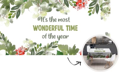 Kerst Tafelkleed - Kerstmis Decoratie - Tafellaken - Kerst - Quote - Waterverf - 260x130 cm - Kerstmis Versiering