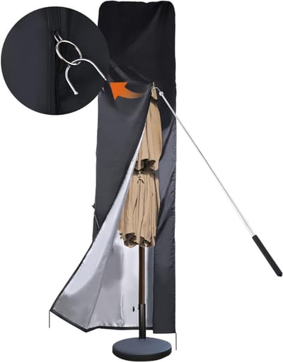 CRLYN® Parasolhoes voor Zweefparasol - Parasol hoes Staande Parasol - Zwart