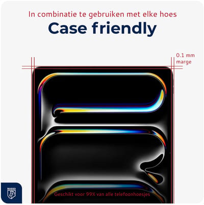 2-Pack Rosso Screenprotector Geschikt voor Apple iPad Pro 13 (2024) | 9H Tempered Glass | Beschermglas | Glasplaatje | Case Friendly | Met Installatietray | Eenvoudige montage