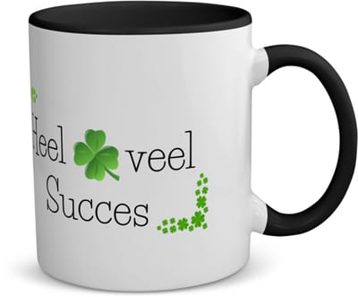 Akyol - afscheid collega cadeau - koffiemok - theemok - zwart - Collega - collega met opdruk - collega kado - collega cadeau - collega afscheid - klavertje vier - verjaardag - liefste collega - leuk kado om te geven - 350 ML inhoud