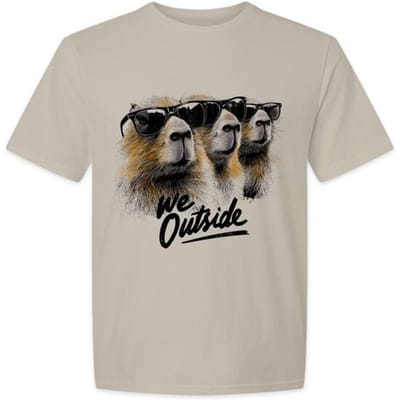 Goodie Two Sleeves - Fun T-shirt - We Outside - M tot 3XL - voor Mannen - zand