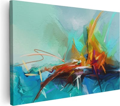 Artaza Canvas Schilderij Abstract - 90x60 cm - Wanddecoratie Kleurrijk - Muurdecoratie Modern - Schilderijen Op Canvas