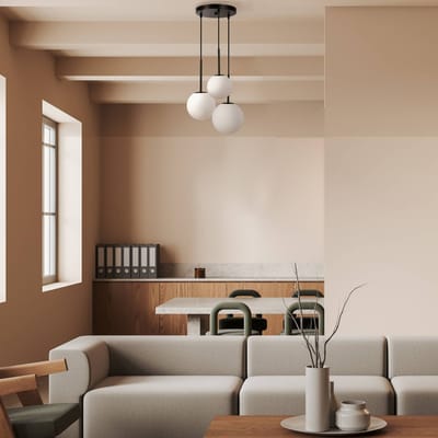 Hanglamp Maytoni Basic vorm, zwart, Ø 40 cm, 3-lamps glas