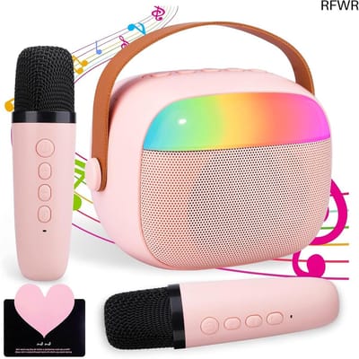 RFWR® Microfoon Karaoke Speelgoed voor Kinderen - Draadloze Karaoke Machine met 2 Microfoons