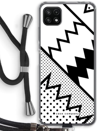 Case Company® - Hoesje met koord geschikt voor Samsung Galaxy A22 5G hoesje met Koord - Pop Art #5 - Telefoonhoesje met Zwart Koord - Bescherming aan alle Kanten en Over de Schermrand