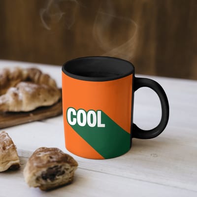 Magische Mok - Foto op Warmte Mokken - Koffiemok - Cool - Oranje - Groen - Magic Mok - Beker - 350 ML - Theemok