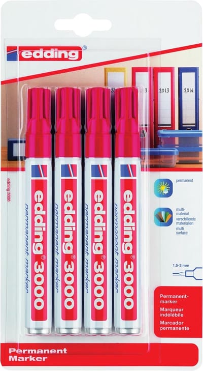 Viltstift edding 3000 rond 1.5-3mm rood | 10 stuks
