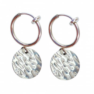 Klem oorbellen zilverkleur muntje- geen gaatje- Charme Bijoux