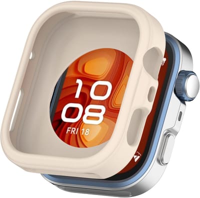 Stravo TPU Beschermhoesje – Geschikt voor Huawei Watch Fit 4 Pro / Fit 5 Pro – Flexibele Beschermcase – Schokbestendige Bumper – Starlight