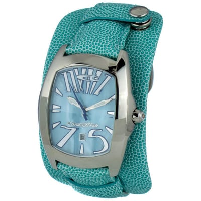 Horloge CHRONOTECH CT2039M-24. Kwarts, Kleur blauw. Man. gray