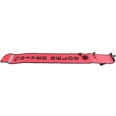 Bouée de signalisation gonflable haute visibilité pour la plongée sous-marine (120 x 15 cm) Vermilion red