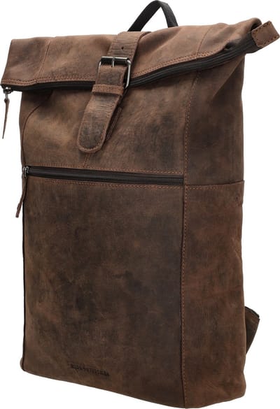 Hide & Stitches Idaho Rugzak 15,6 inch (34.5x19.4 cm) - 100% Leer - Donkerbruin