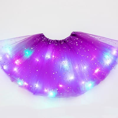 Wantohave Lichtgevend Tutu Rokje Mini Meisjes - Paars - RGB Verlichting - One Size - 3 t/m 8 Jaar