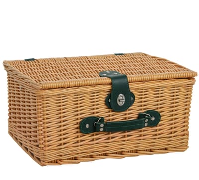 Picknickmand van Wilgenhout (2 Personen) - Compleet Set met Koelvak & Bestek - Lichtbruin