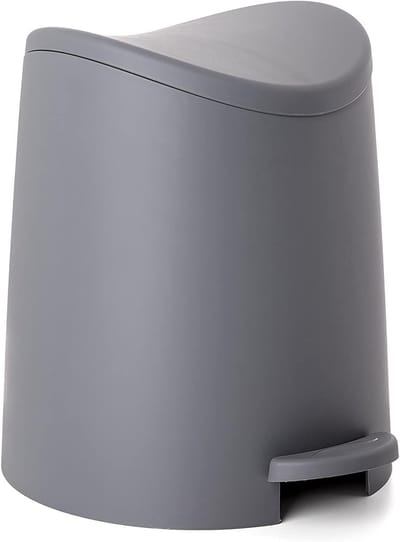 Prullenbak Badkamer - Afvalemmer Toilet - Hygiënisch Werken - Standaard Pedaal - 3 Liter - Grijs