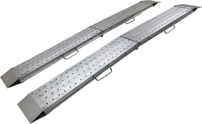 Set oprijplaten aluminium 1100kg 2440 x 240mm inklapbaar bruikbare breedte 220mm MW Tools SOP2400