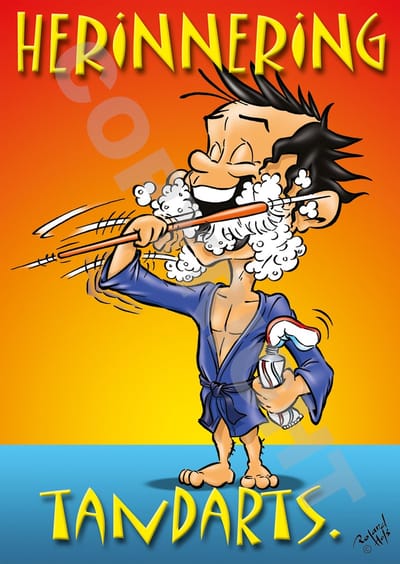 Oproepkaart - HERINNERING TANDARTS - Cartoon 'Poetsen' - 50 stuks