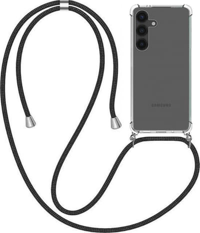 Telefoonhoesje Geschikt voor Samsung Galaxy S24 Plus met Koord en Stootrand - TPU Backcover Shockproof met Lanyard - Smartphonica geschikt voor Samsung Galaxy S24 Plus