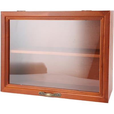 Houten Bureau Organizer Vrijstaande Houten Displayplanken Bureau Displaykast voor Mini Figuren gray