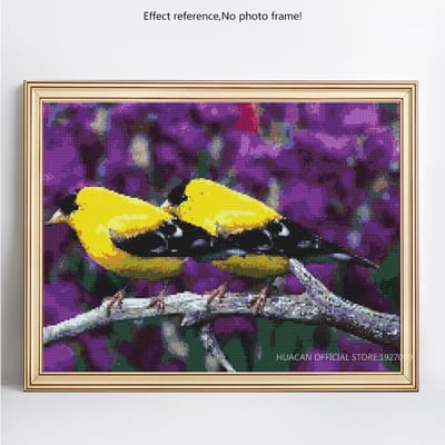 DIY Diamond Mozaïek Dier Vogel Volledige Ronde Boor Diamant Schilderij Borduursel Verkoop Strass Foto 20X30 black