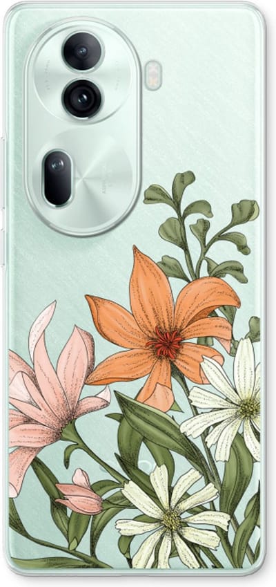 Case Company® - Hoesje geschikt voor Oppo Reno 11 Pro hoesje - Floral bouquet - Soft Cover Telefoonhoesje - Bescherming aan alle Kanten en Schermrand
