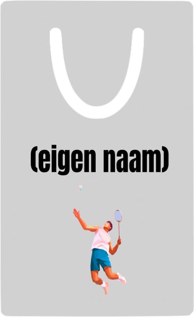 Hacebo® - badminton met man metalen boekenlegger - Badminton - badmintoners - met eigen naam - badminton liefhebbers - cadeau - kado Bladwijzer boekenleggers - 7.6 cm x 5cm
