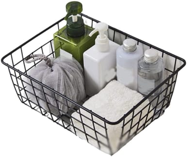 Dailygoods - Zwarte Draad Opbergmand - Metalen Organisator voor Kasten en Badkamer