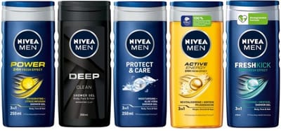 NIVEA MEN Douchegel Mix Set - 5 Unieke NIVEA MEN Geuren - 5 Stuks - Voordeelverpakking