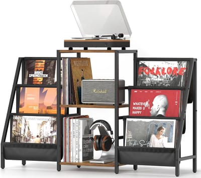 Vinyl Platenopslag met Platenspeler Stand voor Tot 280 Albums