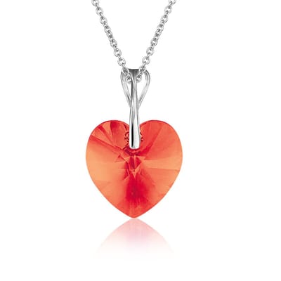 Montebello Ketting Pim HZ117 - Swarovski Hart - 925 Zilver Gerhod. - Ø14mm - 50cm