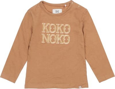 Koko Noko U44919 Tops & T-shirts Meisjes - Shirt - Camel - Maat 140
