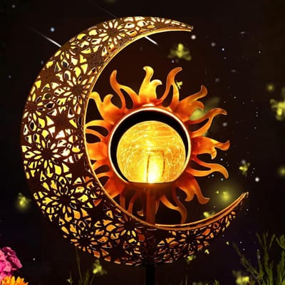 Kerst decoratie buiten - Zonnelampen Maan - Terrasdecoratie Tuindecoratie - IP65 Waterdicht Solarverlichting
