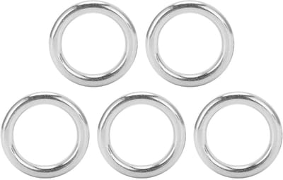 Dailygoods- O-ring 5st - Roestvrij Staal - Gelaste Ringen - Duurzaam - Corrosiebestendig - Voor Zeilen/Duiken - Rondel