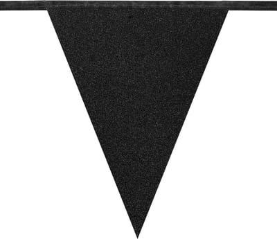 Boland - Kartonnen vlaggenlijn Glitter zwart - Glitter & Glamour - Glitter - Glamour - Feestversiering