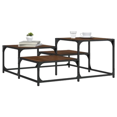 vidaXL - Salontafel - 87,5x87,5x40 - cm - bewerkt - hout - bruin - eikenkleur